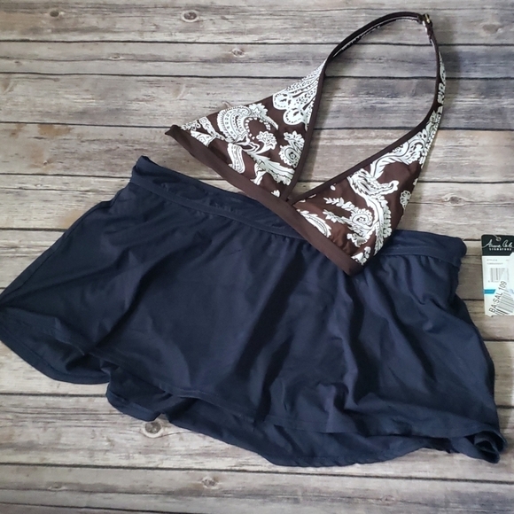 Anne Cole navy blue skirted swim bottom NWT - Picture 10 of 11